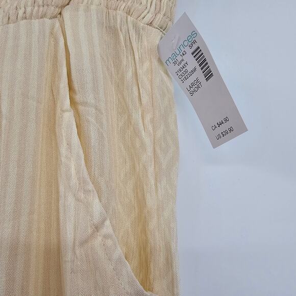 NEW Maurices Women's Aztec Tribal Wide Leg Palazzo Pants Cream Large Short‎ - Picture 5 of 6